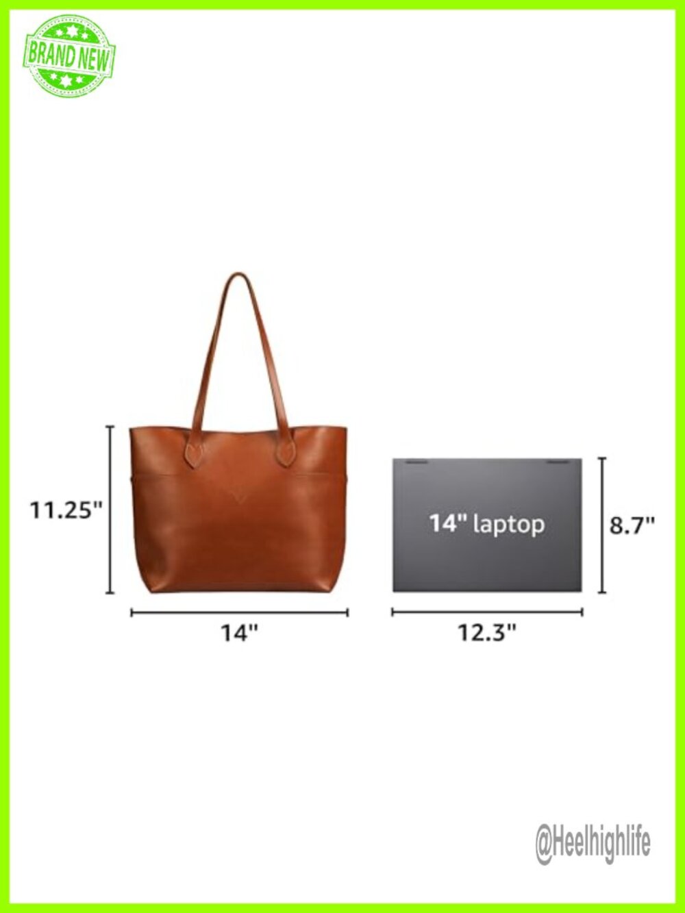 Vegan Leather Tote Bag with Detachable Clutch Snap Keyring - Picture 2 of 6